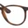 A close up of the side view of a pair of glasses.