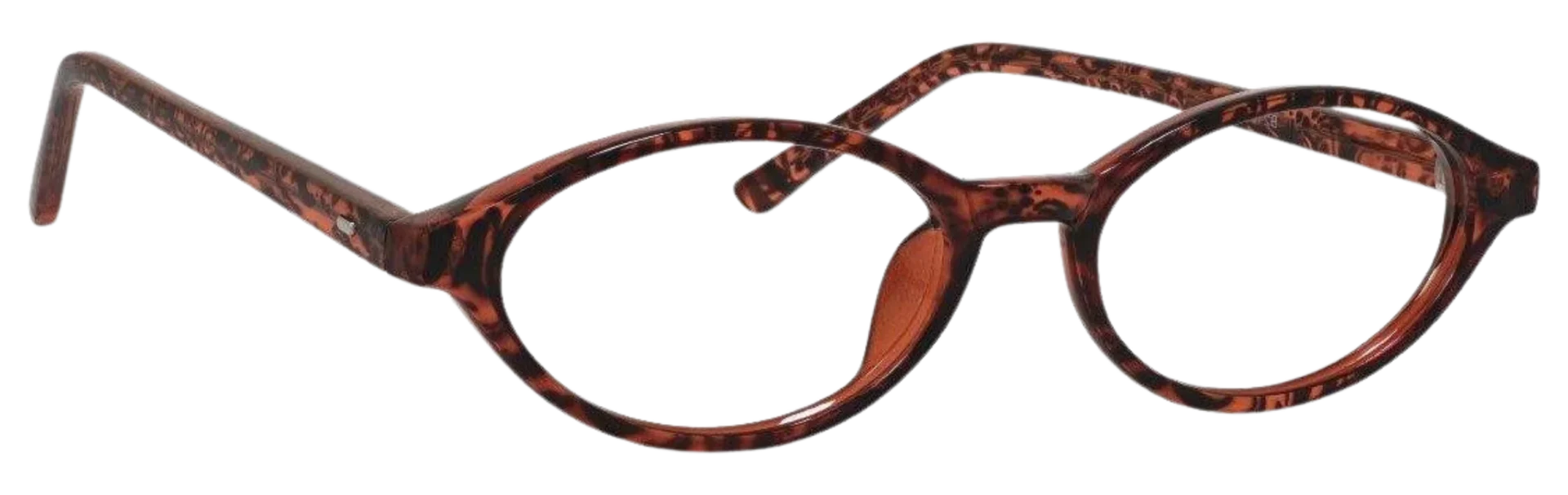 A pair of brown glasses with a black background